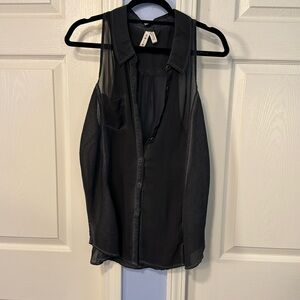 Free People Sleeveless Buttondown